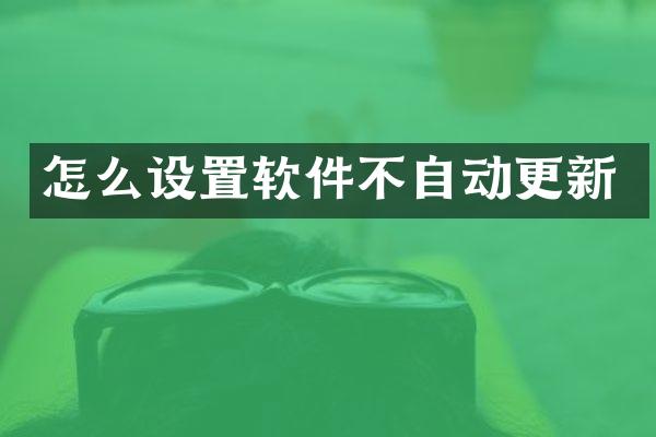 怎么设置软件不自动更新