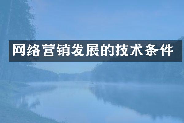 网络营销发展的技术条件