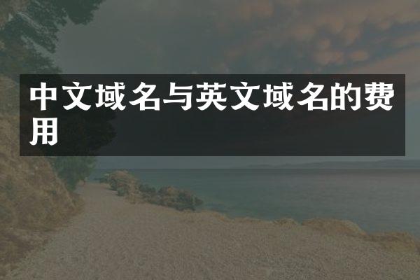 中文域名与英文域名的费用