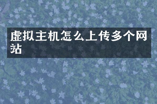 虚拟主机怎么上传多个网站