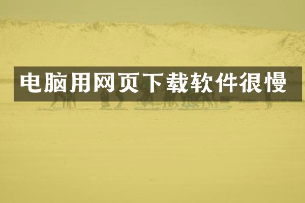电脑用网页下载软件很慢