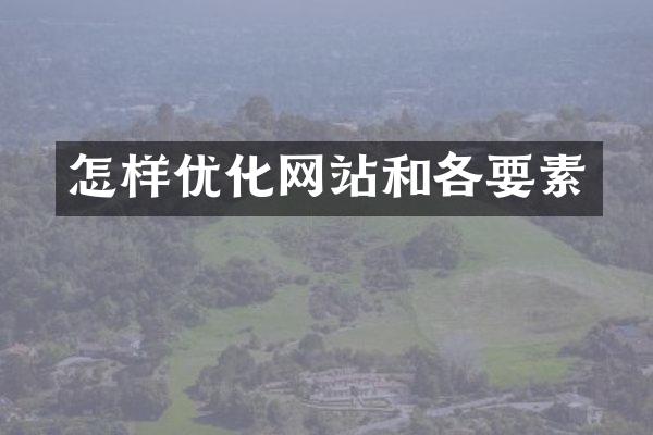 怎样优化网站和各要素