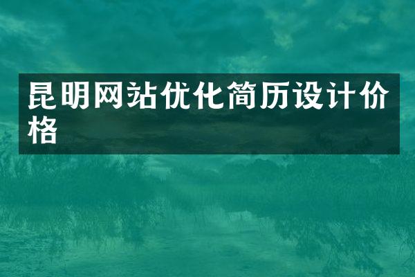 昆明网站优化简历设计价格