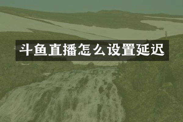 斗鱼直播怎么设置延迟