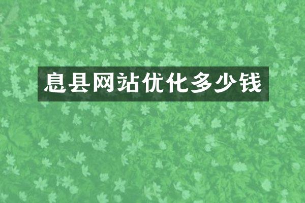 息县网站优化多少钱