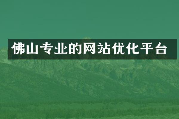 佛山专业的网站优化平台