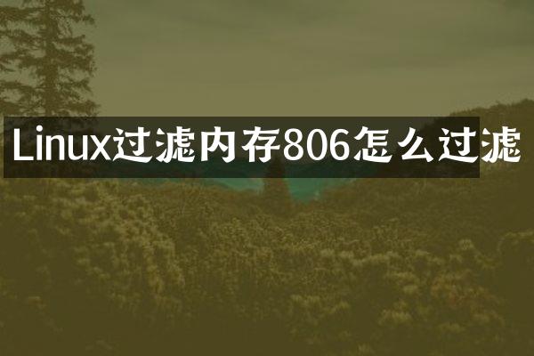 Linux过滤内存806怎么过滤