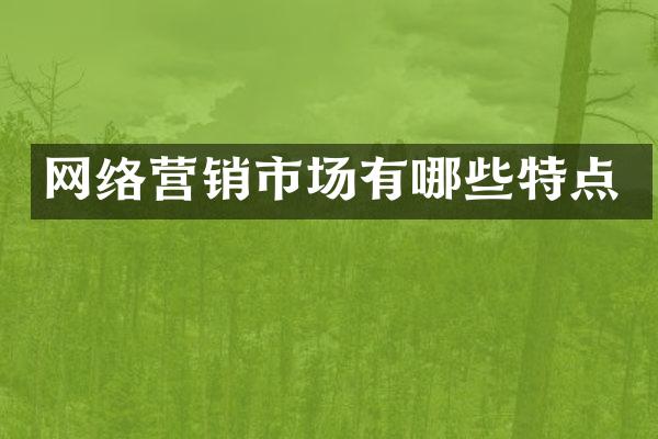 网络营销市场有哪些特点