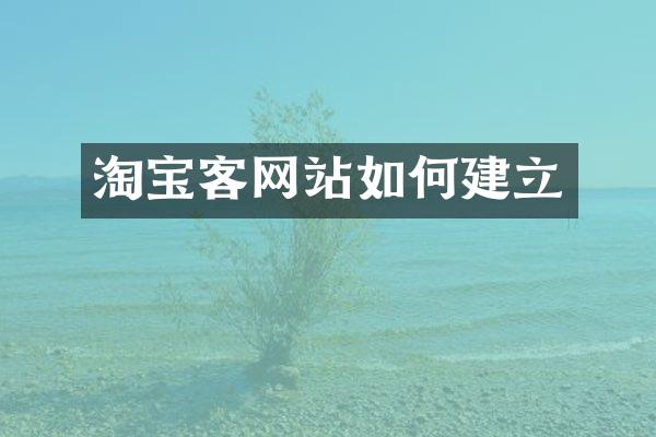 淘宝客网站如何建立