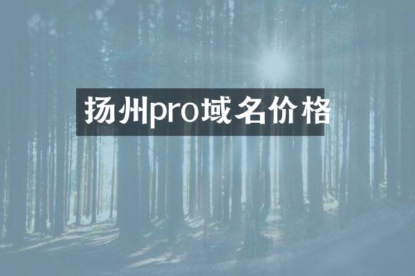 扬州pro域名价格