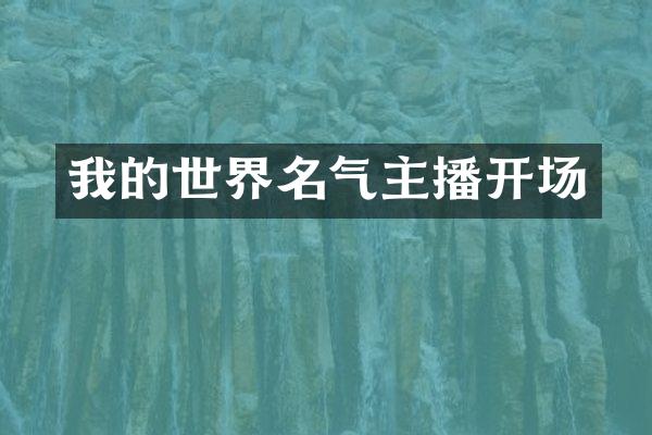 我的世界名气主播开场