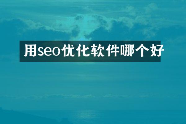 用seo优化软件哪个好