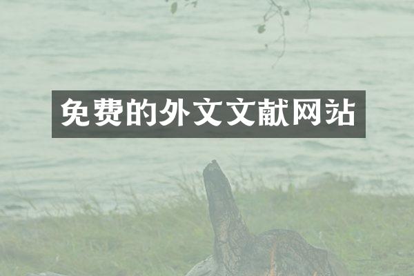 免费的外文文献网站