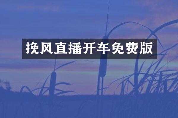 挽风直播开车免费版
