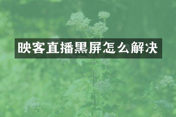 映客直播黑屏怎么解决