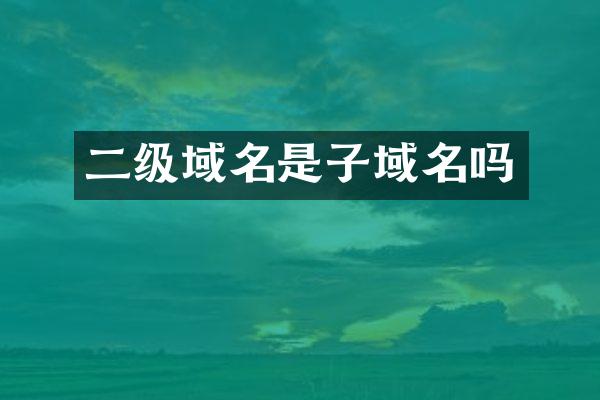 二级域名是子域名吗