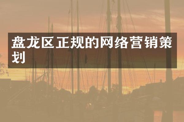 盘龙区正规的网络营销策划