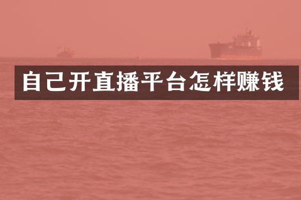 自己开直播平台怎样赚钱