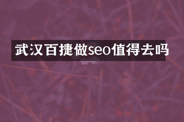 武汉百捷做seo值得去吗