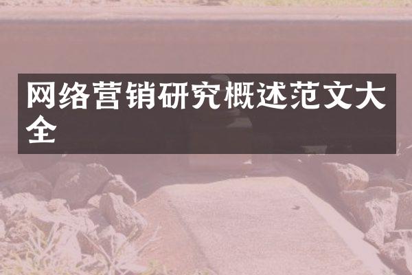 网络营销研究概述范文大全
