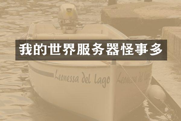 我的世界服务器怪事多