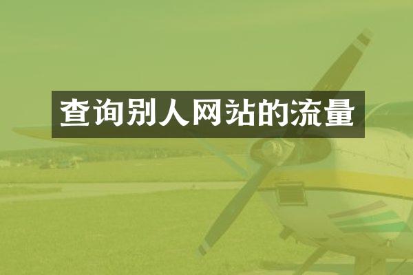 查询别人网站的流量
