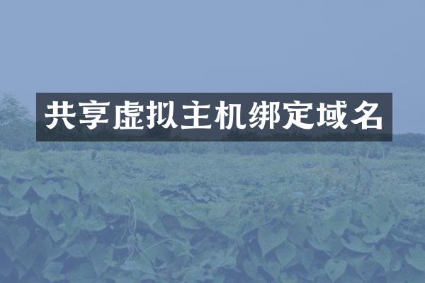 共享虚拟主机绑定域名