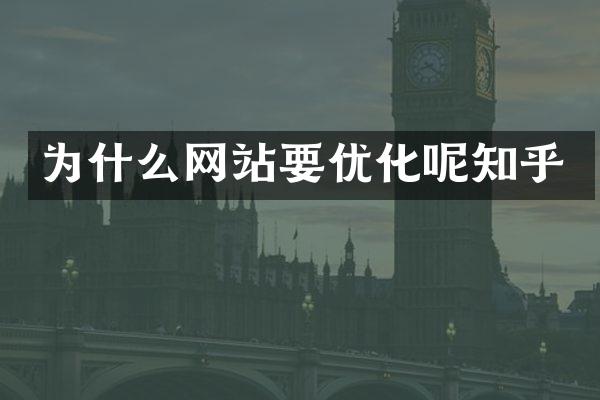 为什么网站要优化呢知乎