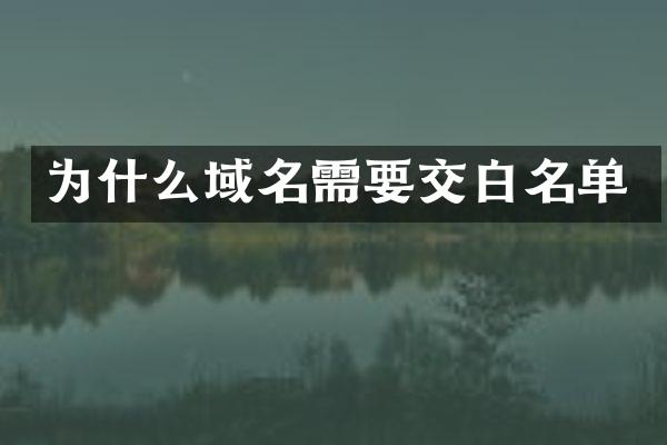 为什么域名需要交白名单