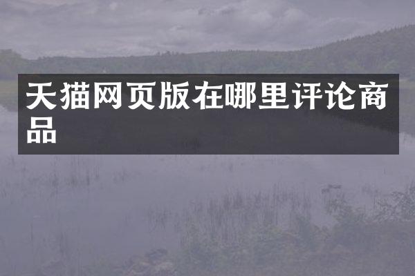 天猫网页版在哪里评论商品