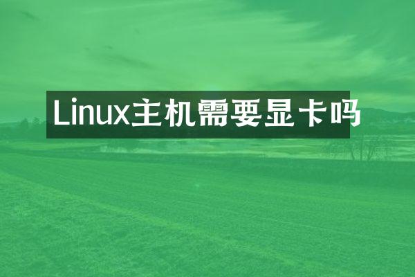 Linux主机需要显卡吗