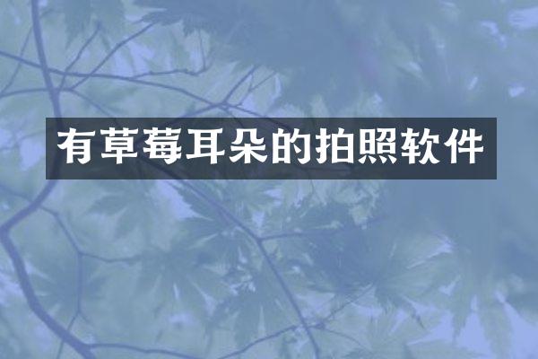 有草莓耳朵的拍照软件