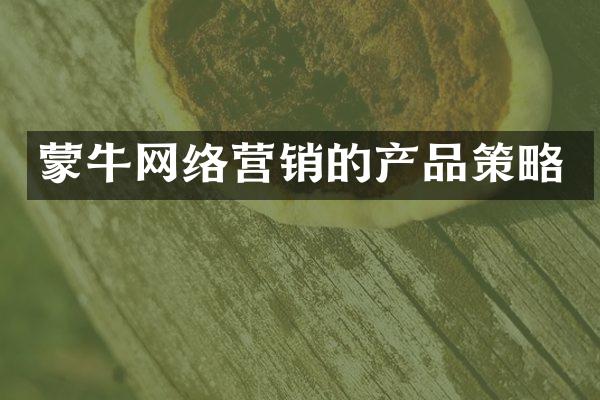 蒙牛网络营销的产品策略