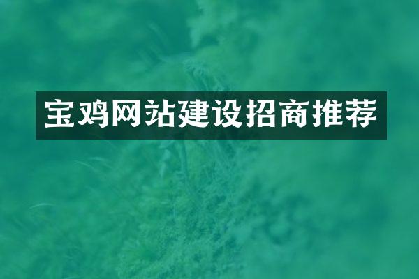 宝鸡网站建设招商推荐