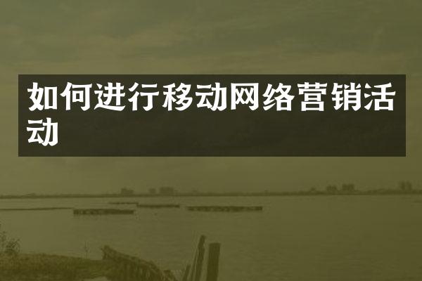 如何进行移动网络营销活动