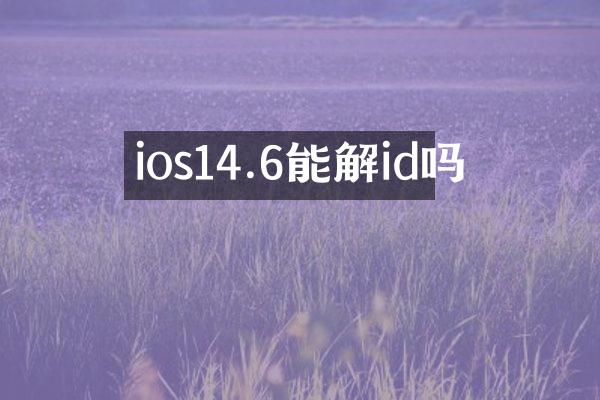 ios14.6能解id吗