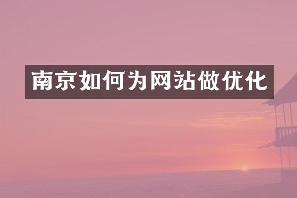 南京如何为网站做优化