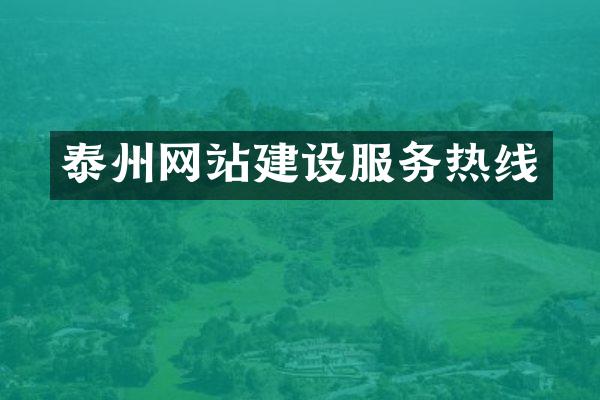 泰州网站建设服务热线