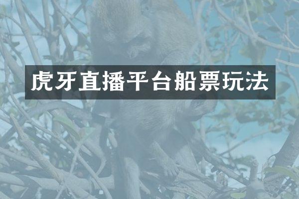 虎牙直播平台船票玩法