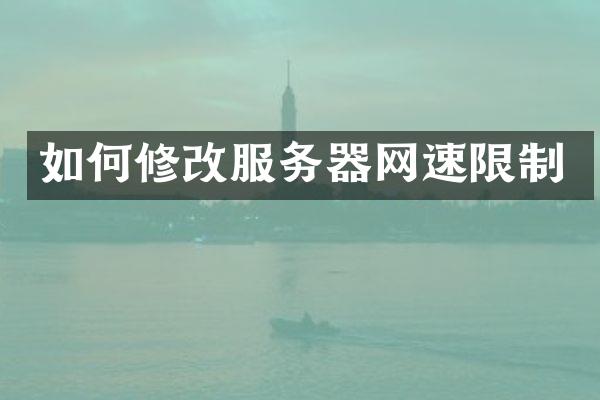 如何修改服务器网速限制
