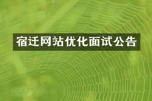 宿迁网站优化面试公告