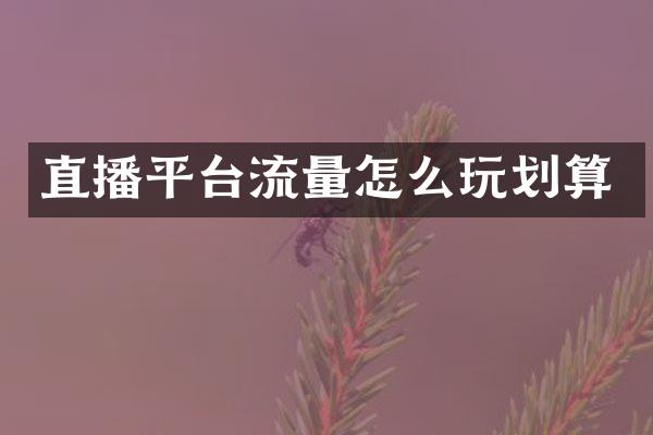 直播平台流量怎么玩划算