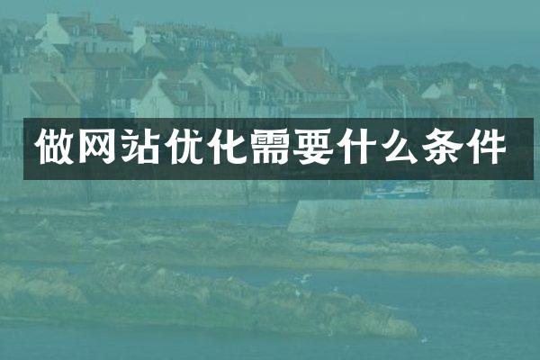 做网站优化需要什么条件