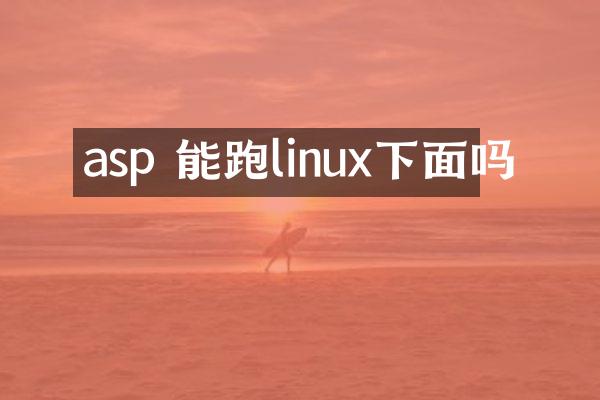 asp 能跑linux下面吗