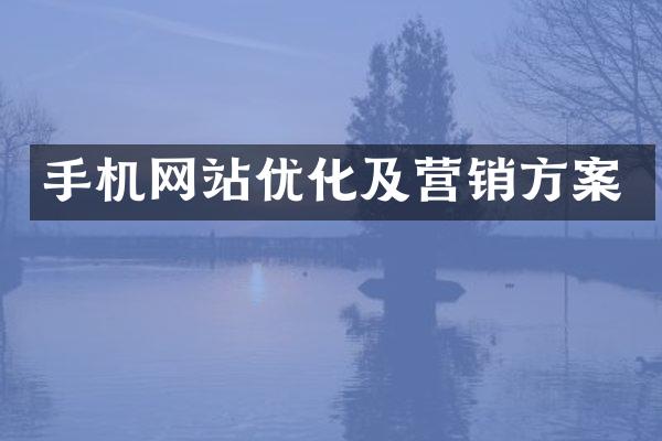 手机网站优化及营销方案