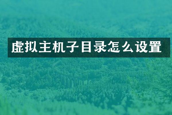 虚拟主机子目录怎么设置