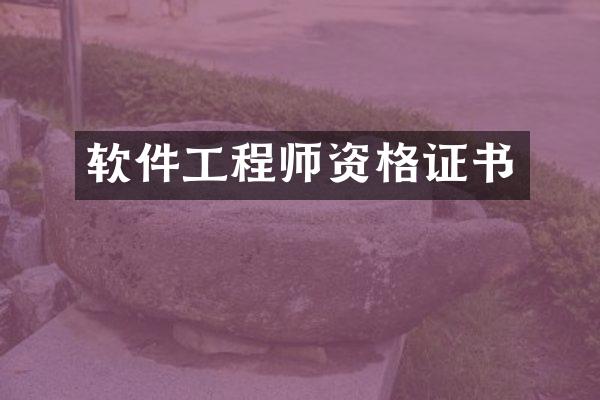 软件工程师资格证书