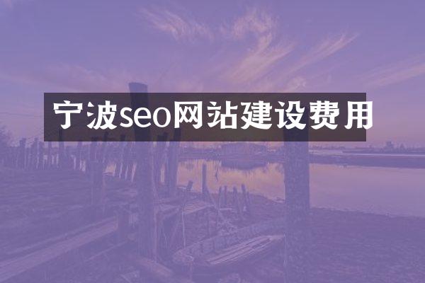 宁波seo网站建设费用
