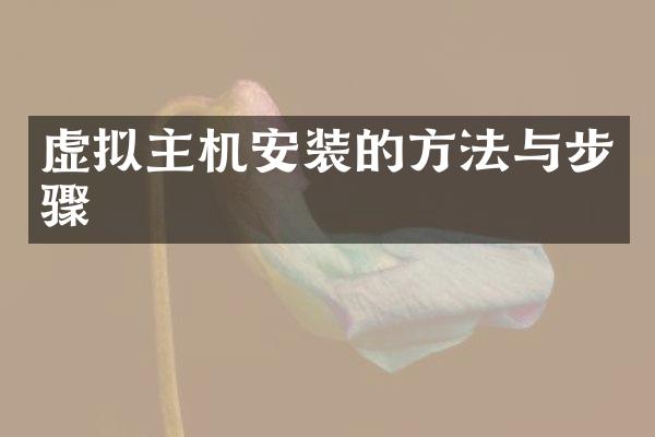 虚拟主机安装的方法与步骤