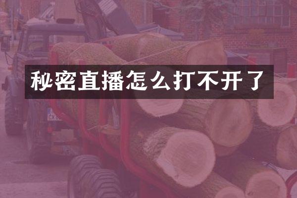 秘密直播怎么打不开了